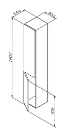 Am.Pm Пенал для ванной GEM подвесной R,  белый, глянец – фотография-2